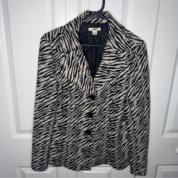 Cato Jackets & Blazers - Cato Zebra Print Size Large Black and White Casual Blazer Jacket Womens